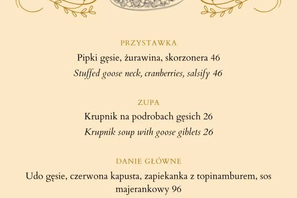 Biała Róża — food