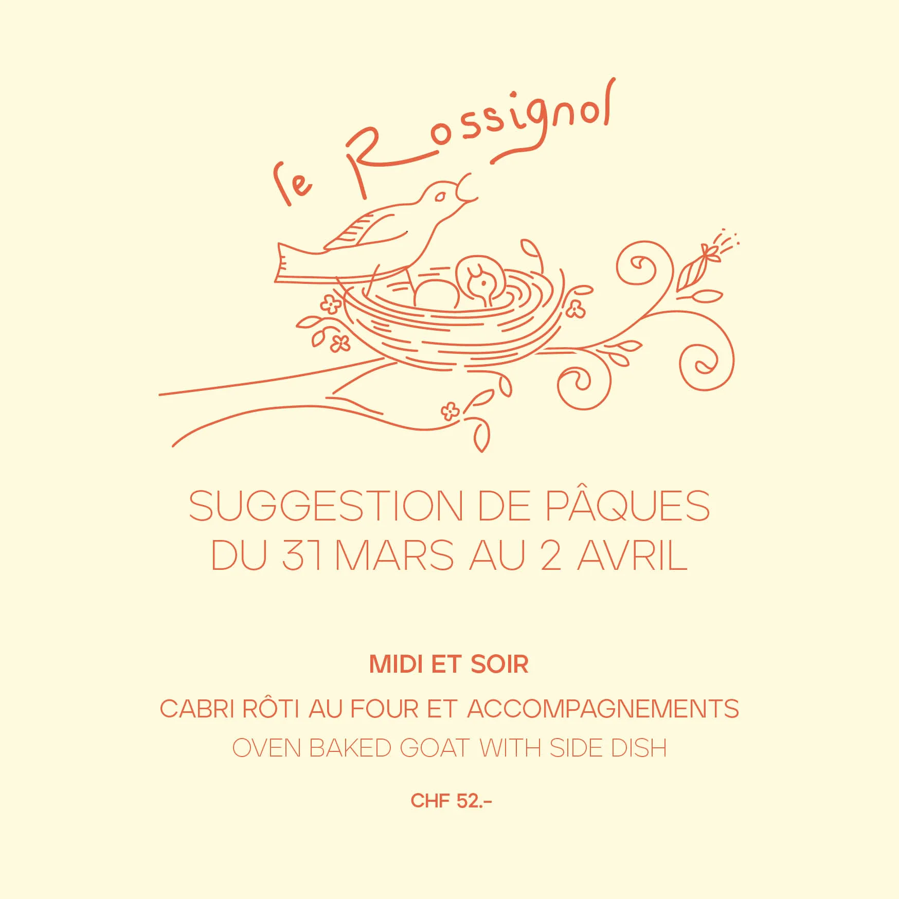 Le Rossignol — food