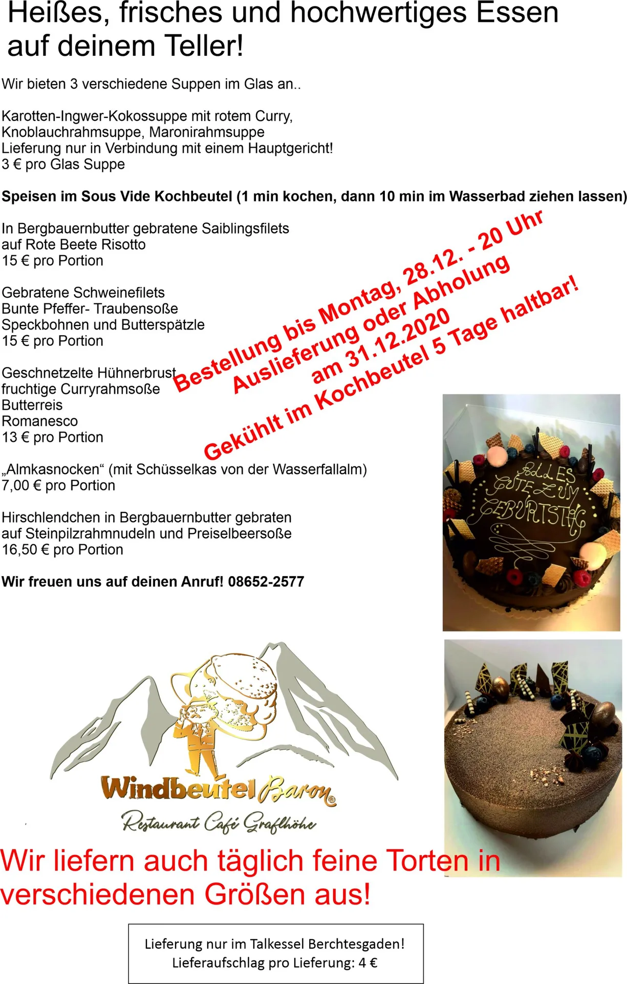 Restaurant-Cafe Graflhöhe „Windbeutelbaron“ — food
