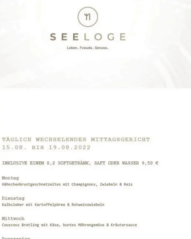 Restaurant SeeLoge Eutin — food