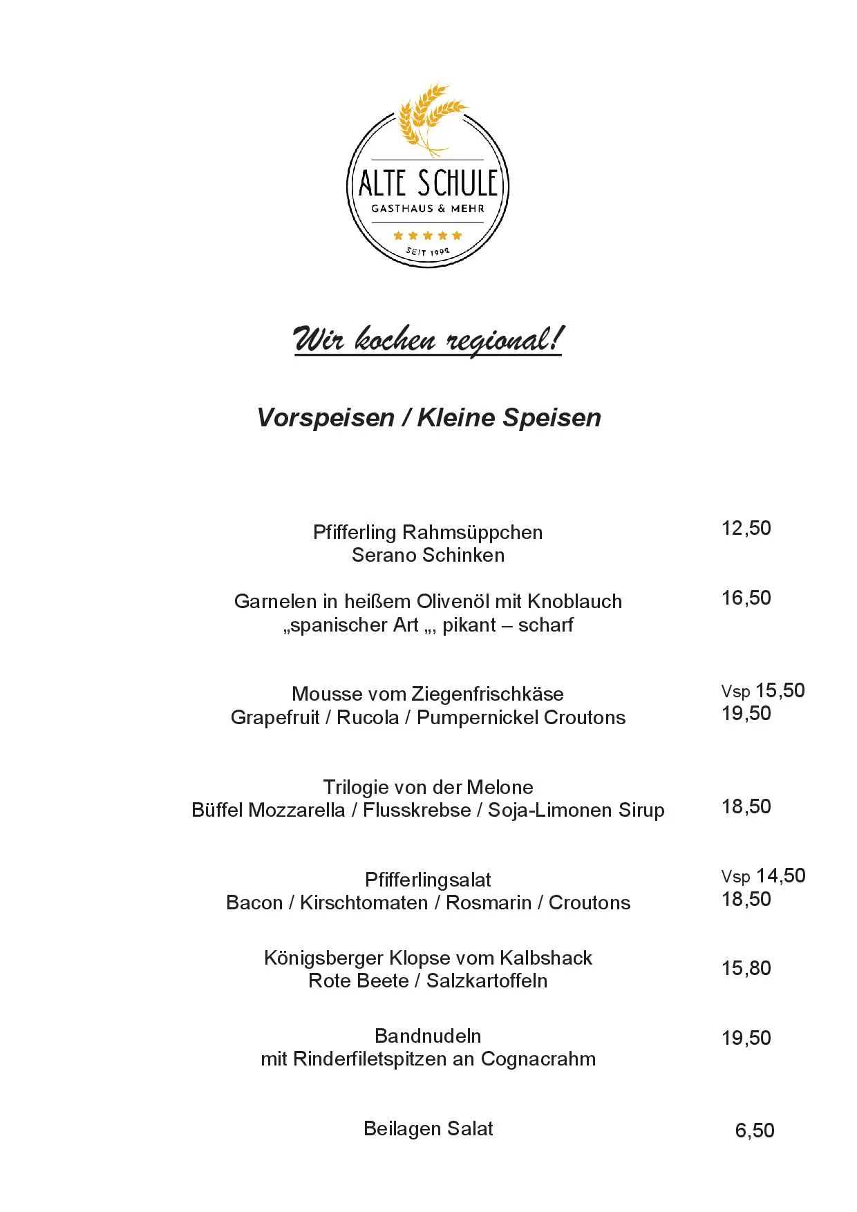 Weinhaus Zur alten Schule — food