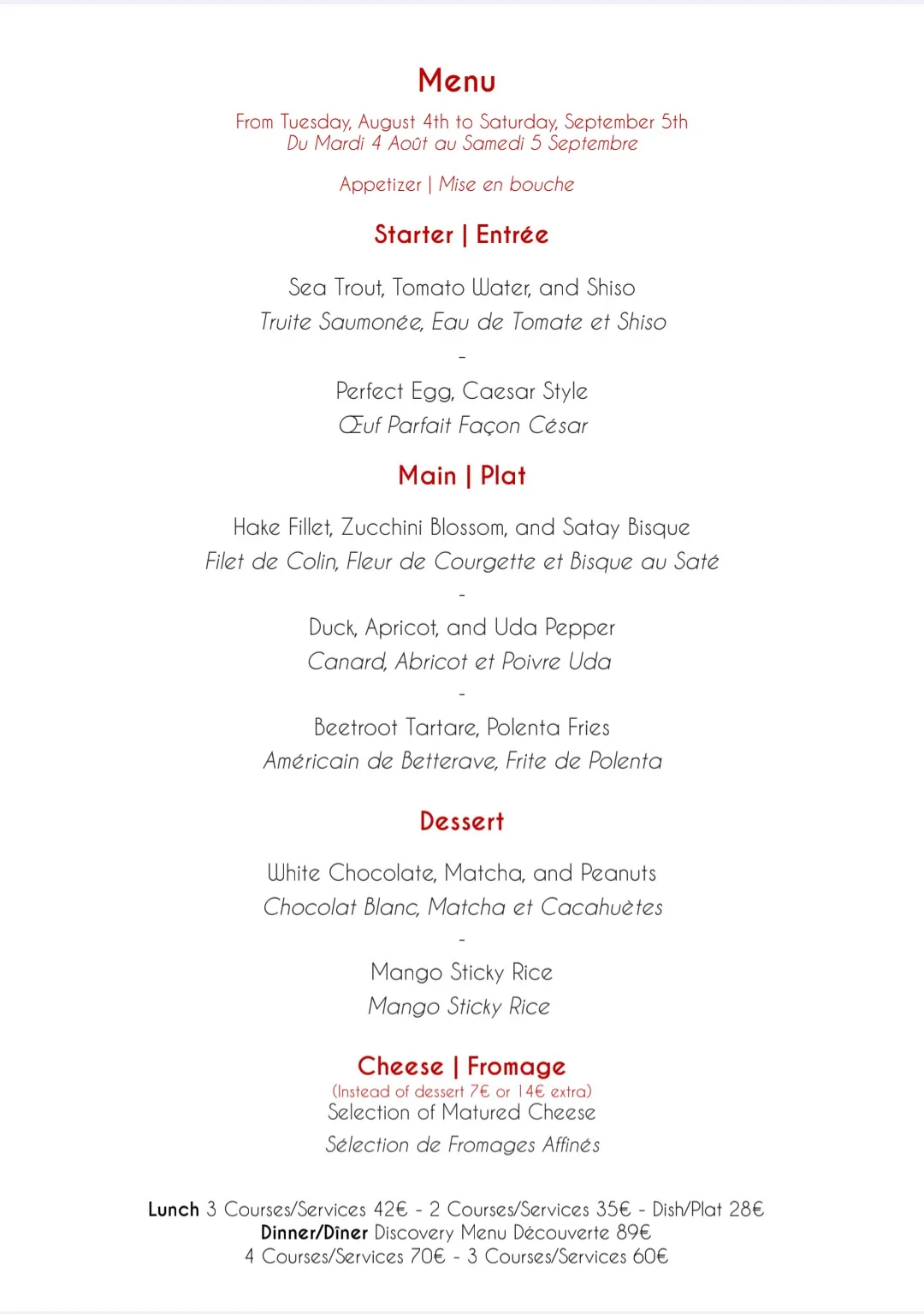 65 Degrés — food