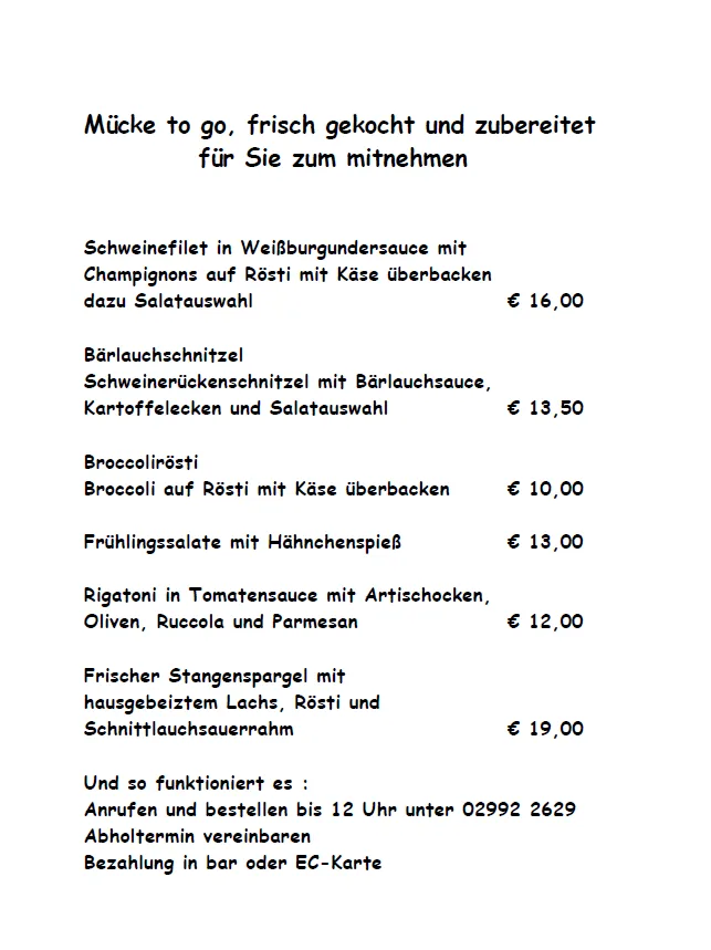 Landgasthof Mücke — food