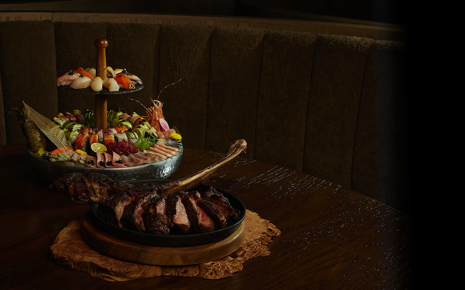 Blue Bovine Steak & Sushi House — food