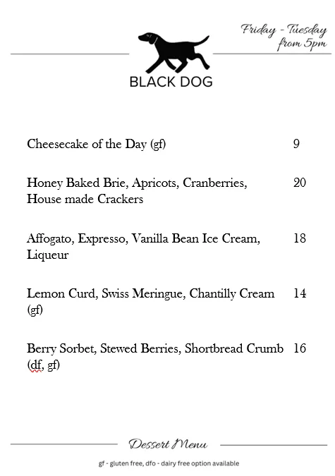 Black Dog Bar — food