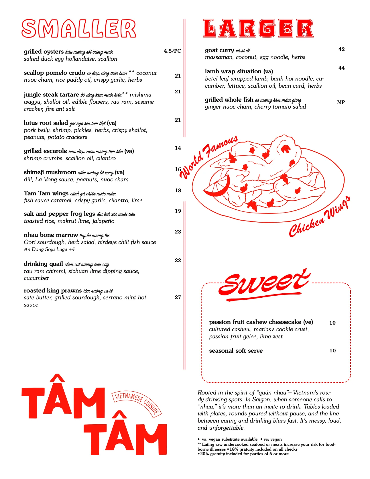 Tam Tam — food