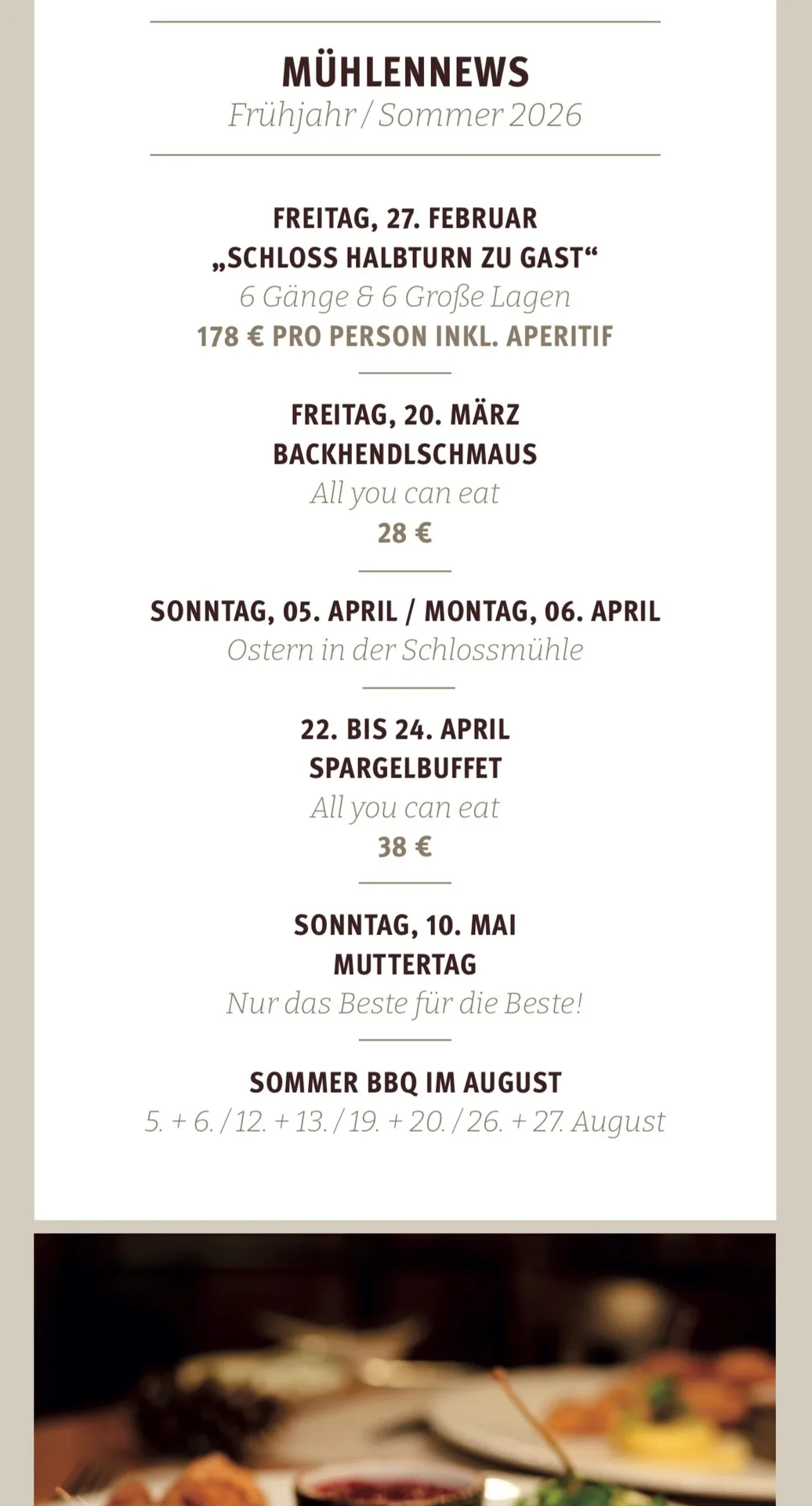 Almer Schlossmühle — food