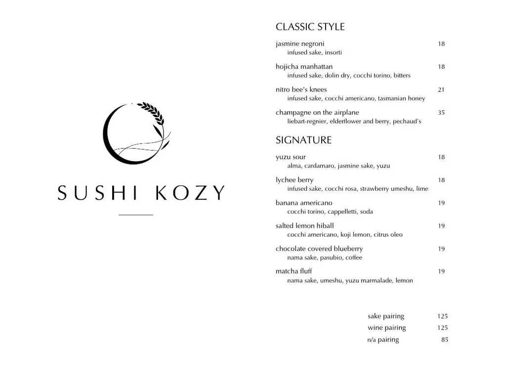 Sushi Kozy — food