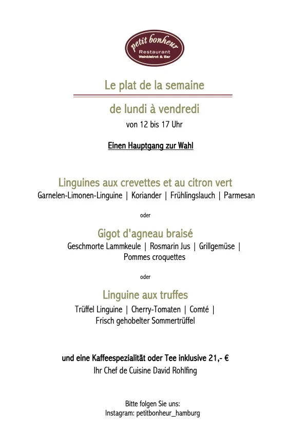 Petit Bonheur — food