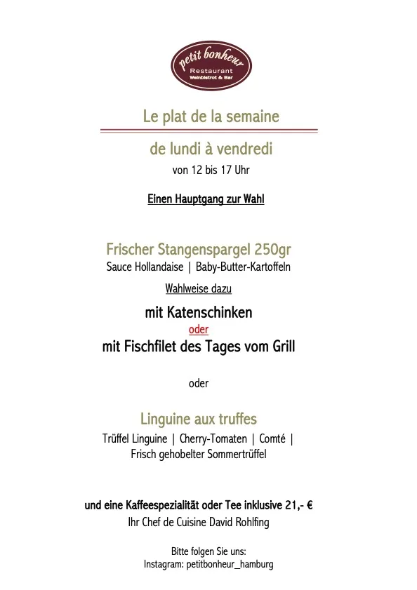 Petit Bonheur — food