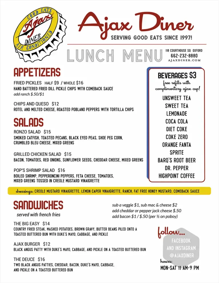 Ajax Diner — food
