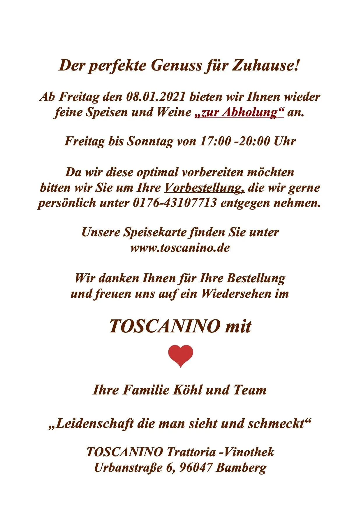 Toscanino Trattoria &amp; Vinothek — photo 43
