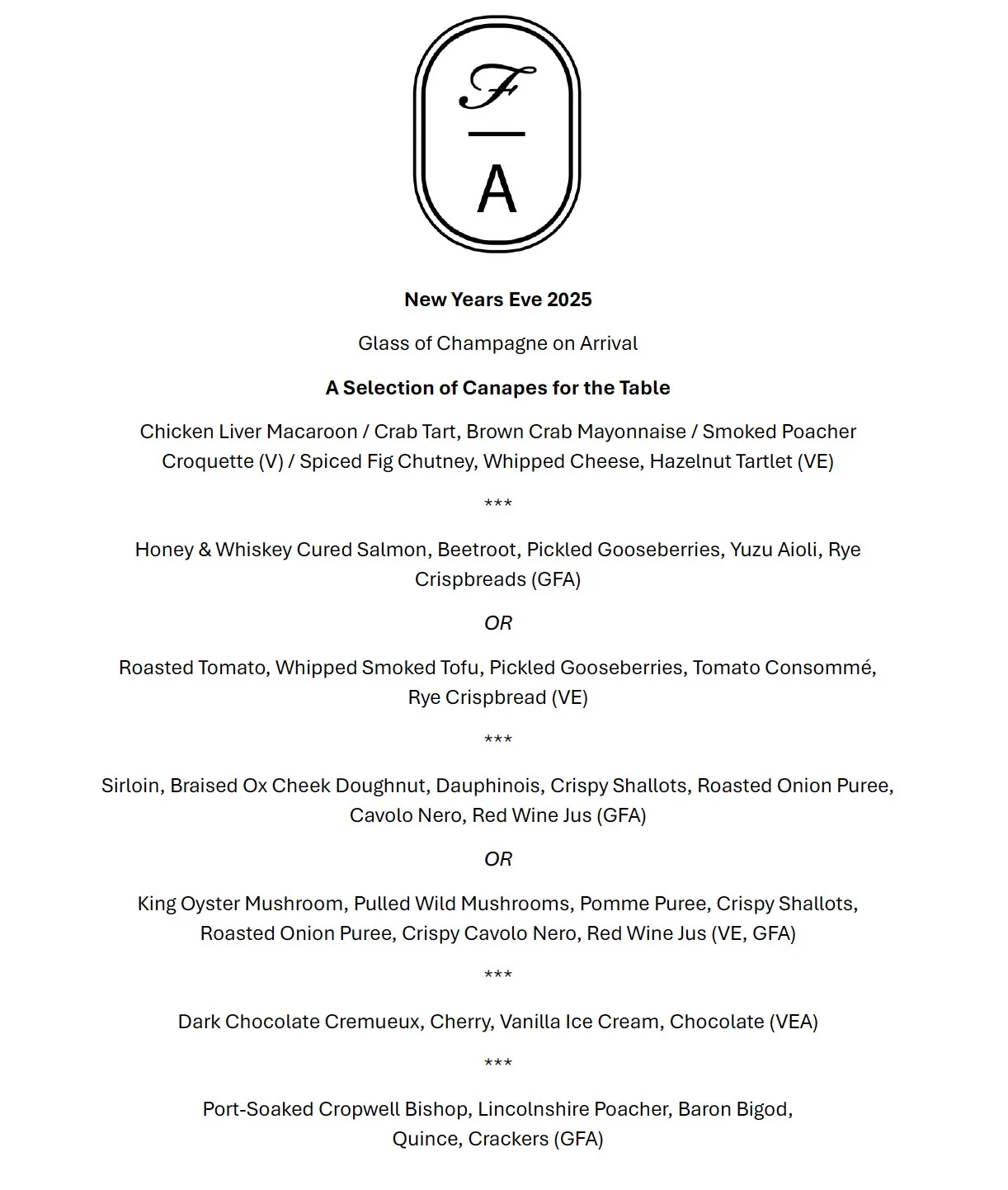 The Finch's Arms — food