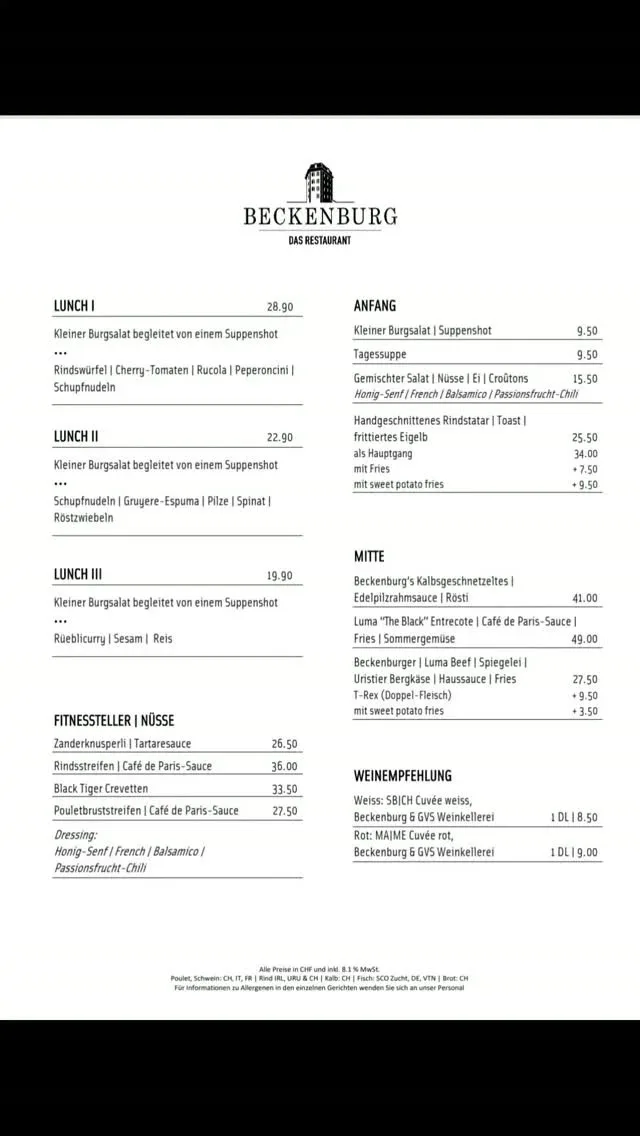 Beckenburg das Restaurant — atmosphere