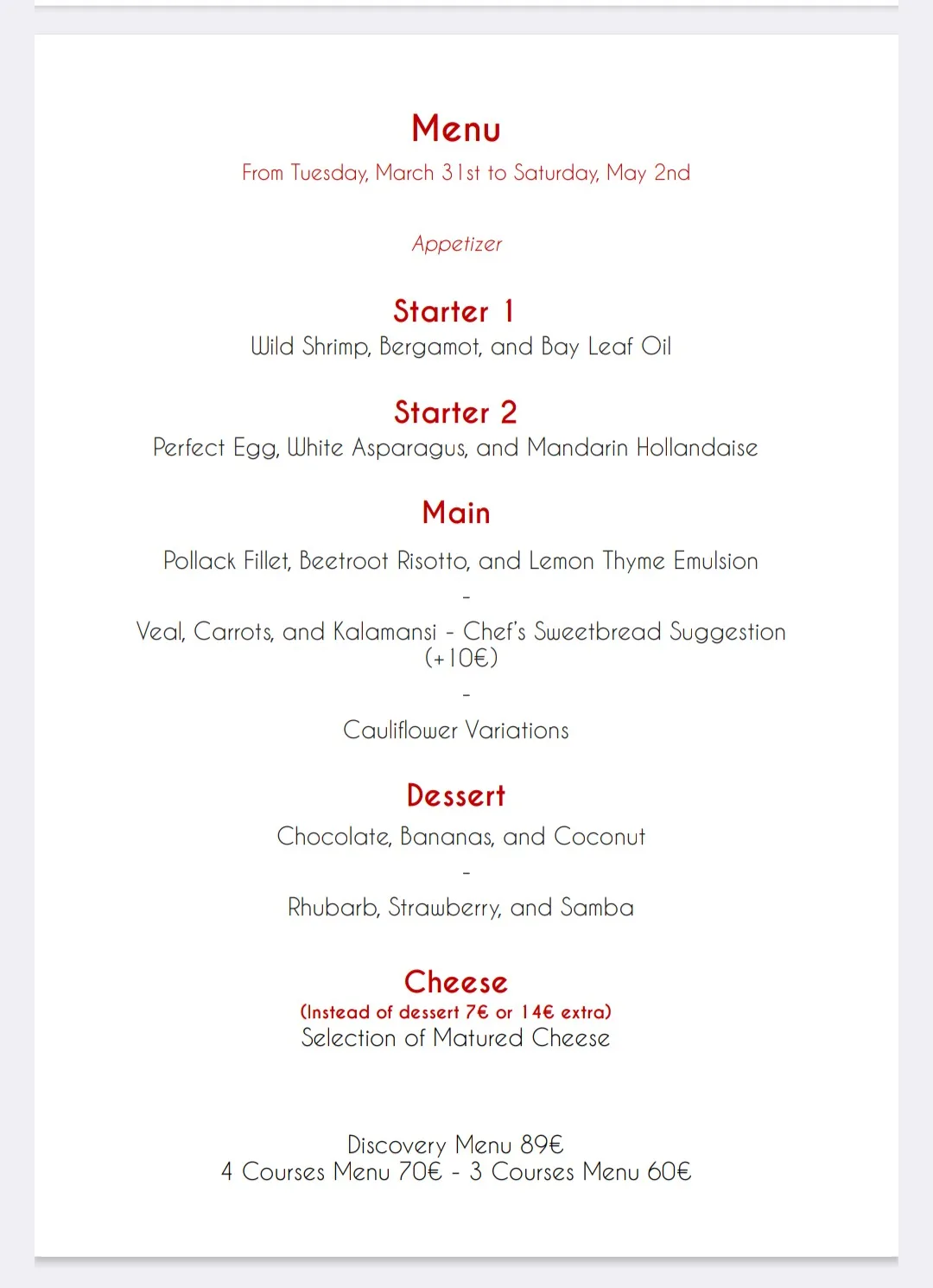 65 Degrés — food